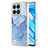 Funda Silicona Gel Goma Patron de Moda Carcasa Y07B para Huawei Honor X8a 4G Azul