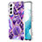 Funda Silicona Gel Goma Patron de Moda Carcasa Y08B para Samsung Galaxy S22 Plus 5G Morado