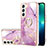 Funda Silicona Gel Goma Patron de Moda Carcasa Y16B para Samsung Galaxy S21 FE 5G Purpura Claro