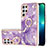 Funda Silicona Gel Goma Patron de Moda Carcasa Y16B para Samsung Galaxy S21 Ultra 5G Morado