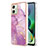 Funda Silicona Gel Goma Patron de Moda Carcasa YB5 para Motorola Moto G54 5G Purpura Claro