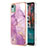 Funda Silicona Gel Goma Patron de Moda Carcasa YB5 para Nokia C12 Plus Purpura Claro