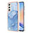 Funda Silicona Gel Goma Patron de Moda Carcasa YB7 para Samsung Galaxy A24 4G Azul