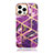 Funda Silicona Gel Goma Patron de Moda Carcasa YJ1 para Apple iPhone 13 Pro Morado