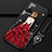 Funda Silicona Gel Goma Vestido de Novia Carcasa para Huawei Honor X10 Max 5G Rojo y Negro