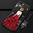 Funda Silicona Gel Goma Vestido de Novia Carcasa para Oppo A12e Rojo y Negro