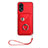 Funda Silicona Goma de Cuero Carcasa BF1 para Oppo A18 Rojo