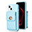 Funda Silicona Goma de Cuero Carcasa BF2 para Apple iPhone 13 Azul