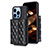 Funda Silicona Goma de Cuero Carcasa BF3 para Apple iPhone 13 Pro Max Negro