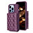 Funda Silicona Goma de Cuero Carcasa BF3 para Apple iPhone 16 Pro Max Morado