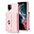 Funda Silicona Goma de Cuero Carcasa BF3 para Samsung Galaxy F12 Oro Rosa