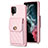 Funda Silicona Goma de Cuero Carcasa BF4 para Samsung Galaxy M12 Oro Rosa