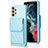 Funda Silicona Goma de Cuero Carcasa BF6 para Samsung Galaxy A13 4G Azul Cielo