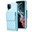 Funda Silicona Goma de Cuero Carcasa BF6 para Samsung Galaxy F12 Azul Cielo