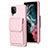 Funda Silicona Goma de Cuero Carcasa BF6 para Samsung Galaxy F12 Oro Rosa