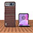 Funda Silicona Goma de Cuero Carcasa BH10 para Motorola Moto Razr 40 5G Marron