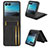 Funda Silicona Goma de Cuero Carcasa BY4 para Motorola Moto Razr 40 Ultra 5G Negro