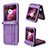 Funda Silicona Goma de Cuero Carcasa BY5 para Motorola Moto Razr 40 Ultra 5G Morado