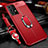 Funda Silicona Goma de Cuero Carcasa con Magnetico Anillo de dedo Soporte para Samsung Galaxy A32 4G Rojo