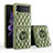 Funda Silicona Goma de Cuero Carcasa con Magnetico Anillo de dedo Soporte para Samsung Galaxy Z Flip3 5G Ejercito Verde