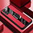 Funda Silicona Goma de Cuero Carcasa con Magnetico Anillo de dedo Soporte PB1 para Xiaomi Redmi Note 10 5G Rojo