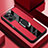 Funda Silicona Goma de Cuero Carcasa con Magnetico Anillo de dedo Soporte PB1 para Xiaomi Redmi Note 12 Pro Speed 5G Rojo