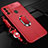 Funda Silicona Goma de Cuero Carcasa con Magnetico Anillo de dedo Soporte S01 para Oppo A33 Rojo