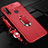 Funda Silicona Goma de Cuero Carcasa con Magnetico Anillo de dedo Soporte S02 para Oppo A8 Rojo