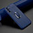 Funda Silicona Goma de Cuero Carcasa con Magnetico Anillo de dedo Soporte S02 para Samsung Galaxy S21 FE 5G Azul