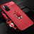 Funda Silicona Goma de Cuero Carcasa con Magnetico Anillo de dedo Soporte S03 para Huawei Honor 30 Pro Rojo