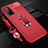 Funda Silicona Goma de Cuero Carcasa con Magnetico Anillo de dedo Soporte S03 para Huawei Honor 30S Rojo