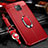 Funda Silicona Goma de Cuero Carcasa con Magnetico Anillo de dedo Soporte T01 para Huawei Mate 20 Pro Rojo