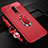 Funda Silicona Goma de Cuero Carcasa con Magnetico Anillo de dedo Soporte T02 para Oppo R17 Pro Rojo