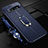 Funda Silicona Goma de Cuero Carcasa con Magnetico Anillo de dedo Soporte T02 para Samsung Galaxy S10 Azul