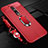 Funda Silicona Goma de Cuero Carcasa con Magnetico Anillo de dedo Soporte T02 para Xiaomi Mi 9T Pro Rojo