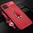 Funda Silicona Goma de Cuero Carcasa con Magnetico Anillo de dedo Soporte T03 para Huawei P40 Lite Rojo