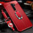 Funda Silicona Goma de Cuero Carcasa con Magnetico Anillo de dedo Soporte T03 para Xiaomi Redmi Note 8 Pro Rojo