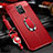 Funda Silicona Goma de Cuero Carcasa con Magnetico Anillo de dedo Soporte T04 para Huawei Mate 20 Rojo