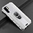 Funda Silicona Goma de Cuero Carcasa con Magnetico Anillo de dedo Soporte T06 para Huawei P30 Pro New Edition Plata