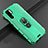 Funda Silicona Goma de Cuero Carcasa con Magnetico Anillo de dedo Soporte T06 para Huawei P30 Pro New Edition Verde