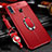 Funda Silicona Goma de Cuero Carcasa con Magnetico Anillo de dedo Soporte Z01 para Huawei P30 Lite New Edition Rojo