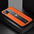 Funda Silicona Goma de Cuero Carcasa con Magnetico FL1 para Samsung Galaxy A12 Nacho Naranja