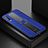 Funda Silicona Goma de Cuero Carcasa con Magnetico FL1 para Samsung Galaxy A70 Azul