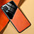 Funda Silicona Goma de Cuero Carcasa con Magnetico para Samsung Galaxy A12 Nacho Naranja