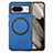 Funda Silicona Goma de Cuero Carcasa con Magnetico S01D para Google Pixel 8 5G Azul