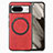 Funda Silicona Goma de Cuero Carcasa con Magnetico S01D para Google Pixel 8 5G Rojo