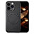 Funda Silicona Goma de Cuero Carcasa con Magnetico S02D para Apple iPhone 15 Pro Negro