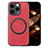 Funda Silicona Goma de Cuero Carcasa con Magnetico S02D para Apple iPhone 16 Pro Rojo