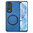 Funda Silicona Goma de Cuero Carcasa con Magnetico S02D para Huawei Honor 80 Pro Flat 5G Azul