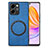 Funda Silicona Goma de Cuero Carcasa con Magnetico S02D para Huawei Honor 80 SE 5G Azul